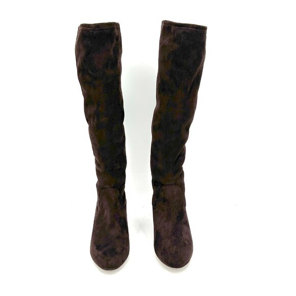 DONALD J. PLINER Womens Dark Brown Suede Leather Knee High Small Heel Boots 8.5 - Picture 3 of 9